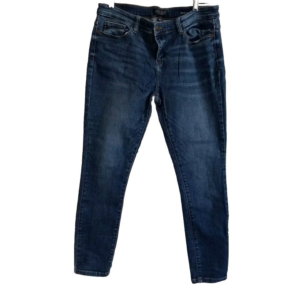 Judy Blue Jeans Skinny Fit Pull On Jeans High Waist 15/32 Ankle Dark Wash